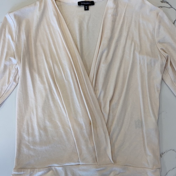 Blush Pink Open-neck Bodysuit - Picture 3 of 3